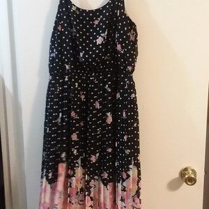 Elle polka dot floral dress XL